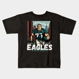 Philadelphia eagles football player graphic design cartoon style beautiful artwork Kids T-Shirt